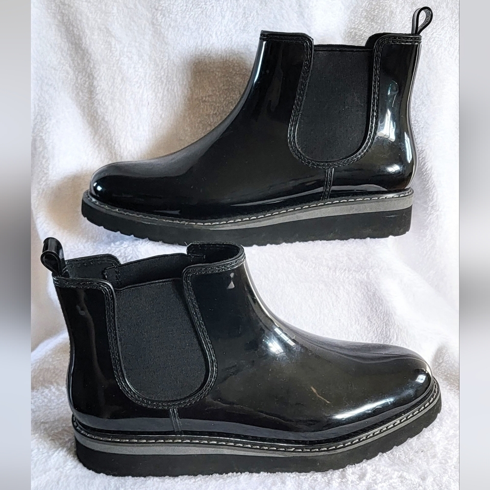 10 Cougar Kensington Gloss Waterproof Chelsea Chunky Ankle Boots Slip On Patent